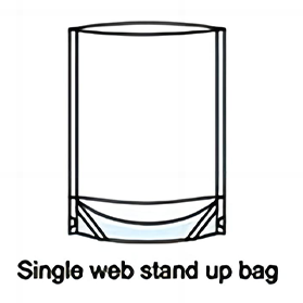 Single web stand up bag